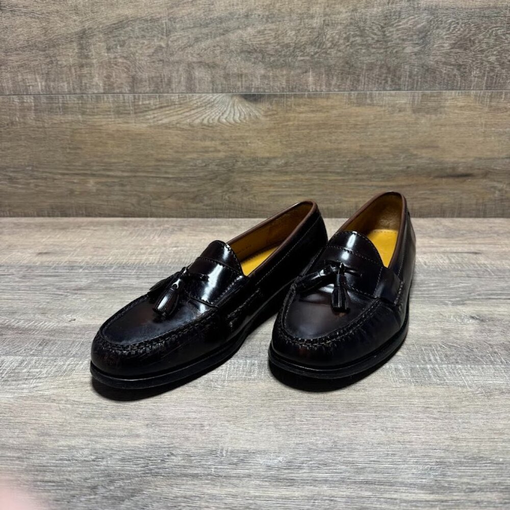 Cole Haan Pinch Tassel Burgundy Leather Loafers Men's Size 10